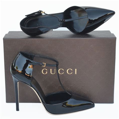 gucci gold pearl heels|black Gucci high heels.